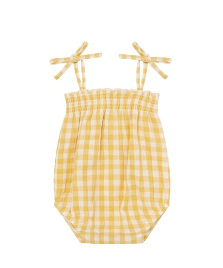 organic zoo - Honeycomb Gingham Spaghetti Bodysuit