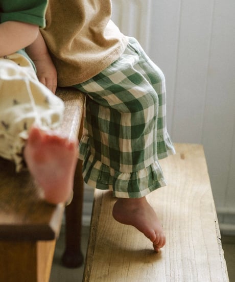 organic zoo - Dill Gingham Frill Culottes