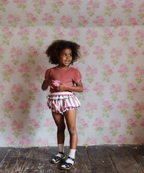Little Cotton Clothes -  Frilly Bloomers in Raspberry Stripe
