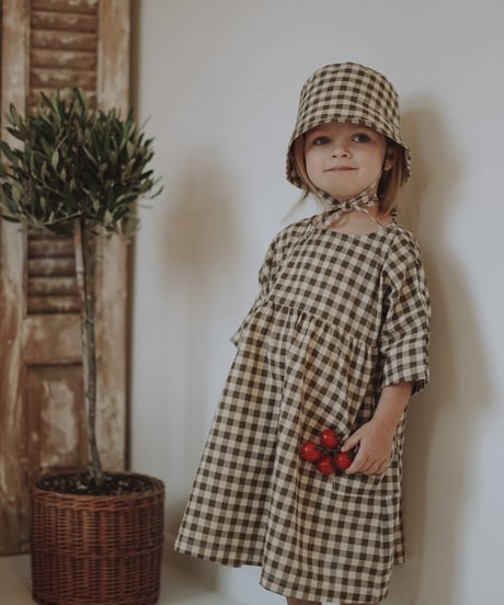 organic zoo - Olive Gingham Bella Dress 送料無料