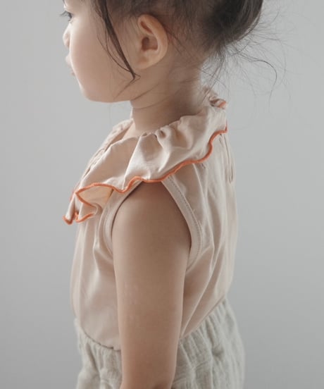 【予約商品】UANDEL - mellow collared tank tops(salmon pink)