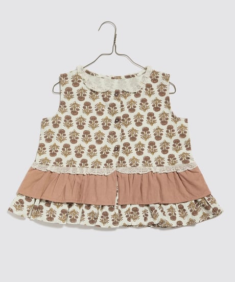 Little Cotton Clothes - Bonnie blouse Jaipur Floral in Tea Rose