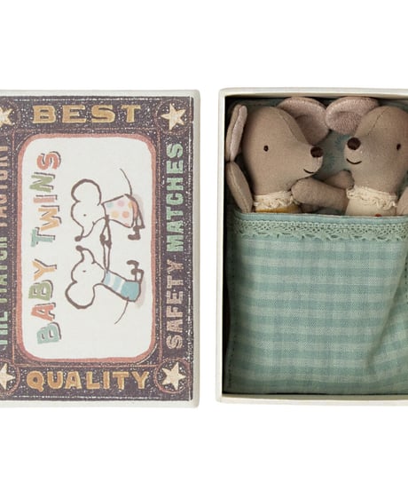 【予約販売商品】Maileg - Twins/Baby mice in matchbox (ふたごの赤ちゃんネズミ/ネックレース)