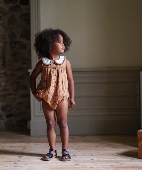 Little Cotton Clothes - Iris Romper Saffron Floral