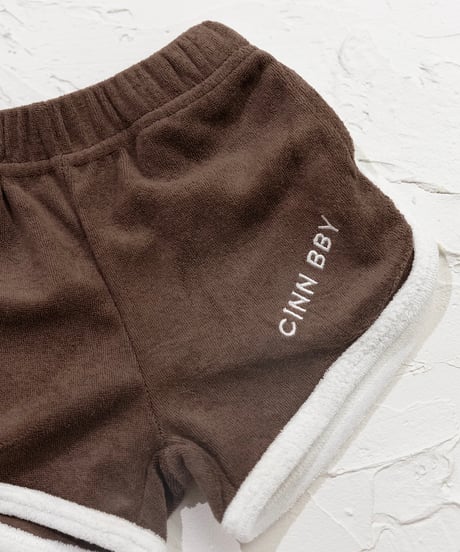 CINNAMON BABY -  Terry Shorts - Dark Chocolate