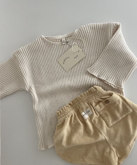 organic zoo - Boat Neck Oat Knitted Top