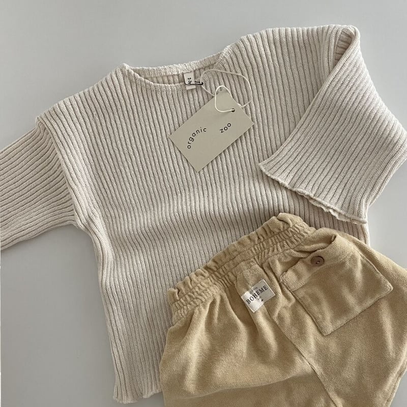 organic zoo - Boat Neck Oat Knitted Top | U andel
