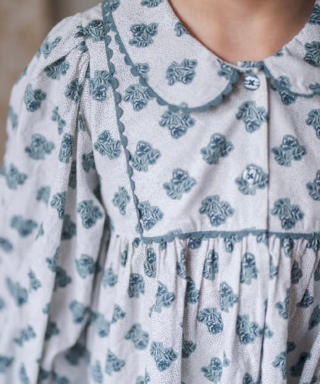 Little Cotton Clothes - Esther Blouse - Hollyhock Floral teal