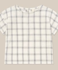 organic zoo -  Navy Window Check Boxy T-Shirt