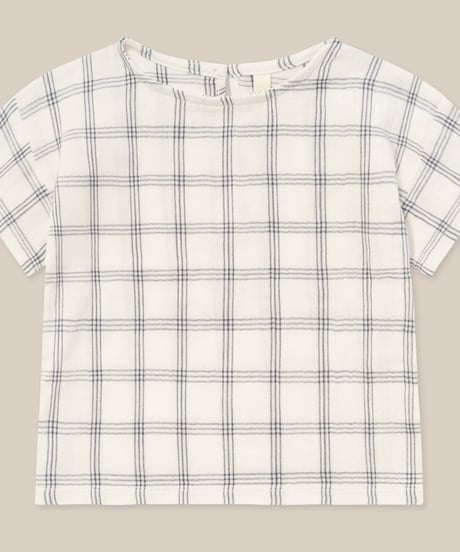 organic zoo -  Navy Window Check Boxy T-Shirt