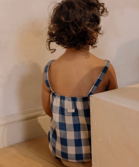 organic zoo - Pottery Blue Gingham Artisan Jumpsuit