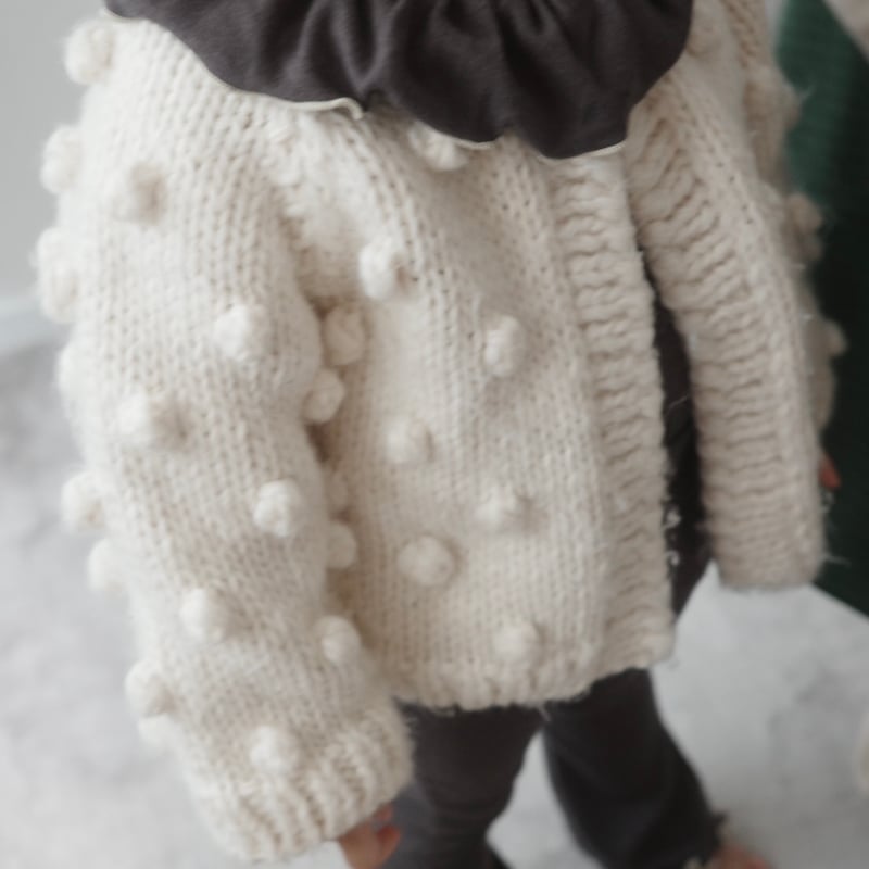 THE BLUEBERRY HILL 人気のポップコーンニット⭐︎新品未使用！ THE BLUEBERRY HILL - Popcorn Cardigan Cream |