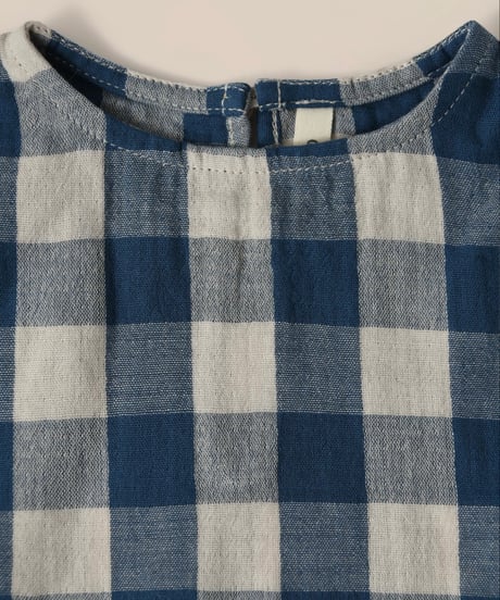 organic zoo - Pottery Blue Gingham Boxy T- Shirt送料無料