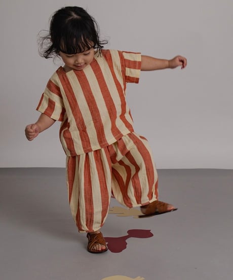 organic zoo - Tomato Stripes Square Neck T- Shirt