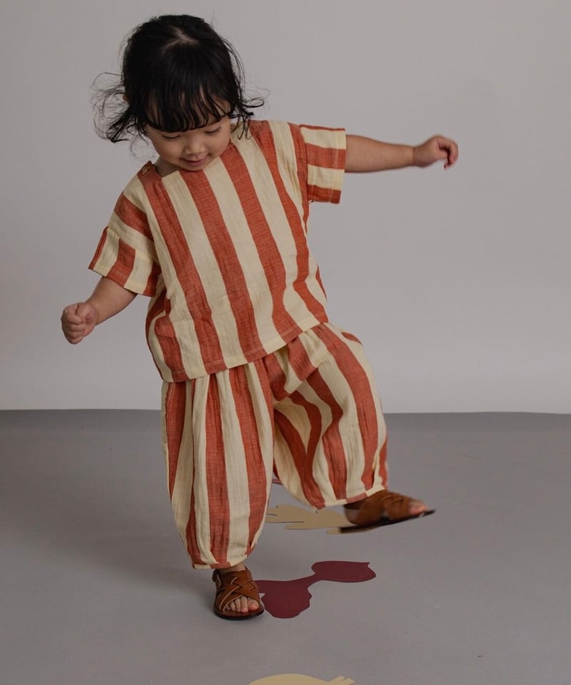 未使用 organic zoo トマト セット organic zoo - Tomato Stripes Square Neck T- Shi