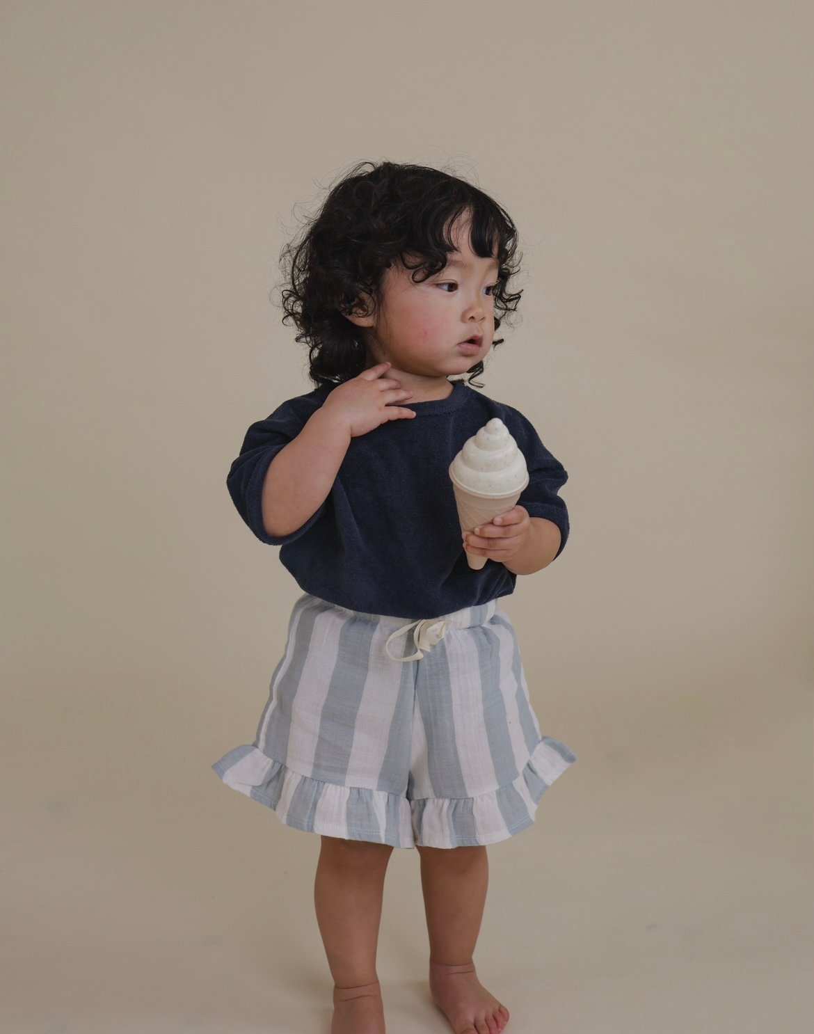 ボトムス organiczoo Sardine Stripes Frill Shorts organic zoo - Sardine Stripes Frill Shorts | U