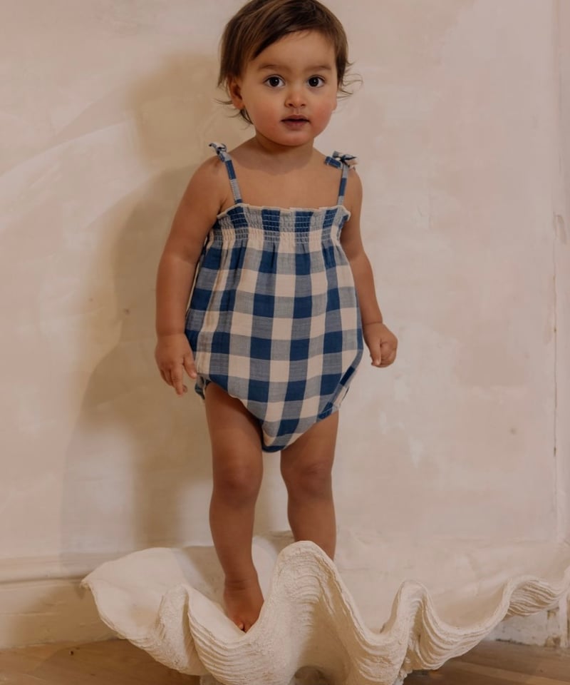 organic zoo - Pottery Blue Gingham Spaghetti Bo