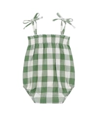 organic zoo - Dill Gingham Spaghetti Bodysuit