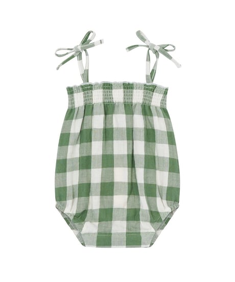 organic zoo - Dill Gingham Spaghetti Bodysuit