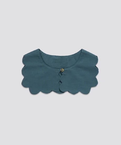 Little Cotton Clothes - Scalloped Collar in Pier Blue