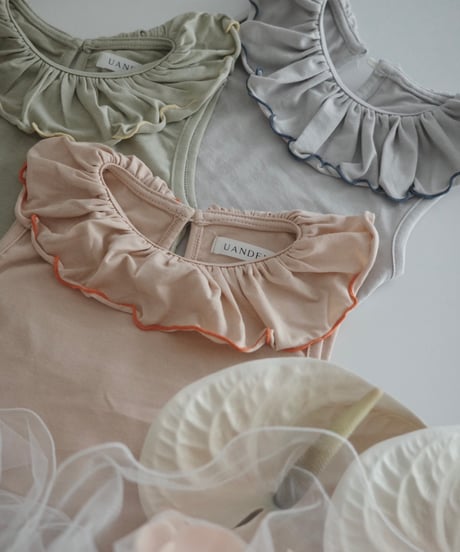 【予約商品】UANDEL - mellow collared tank tops(salmon pink)
