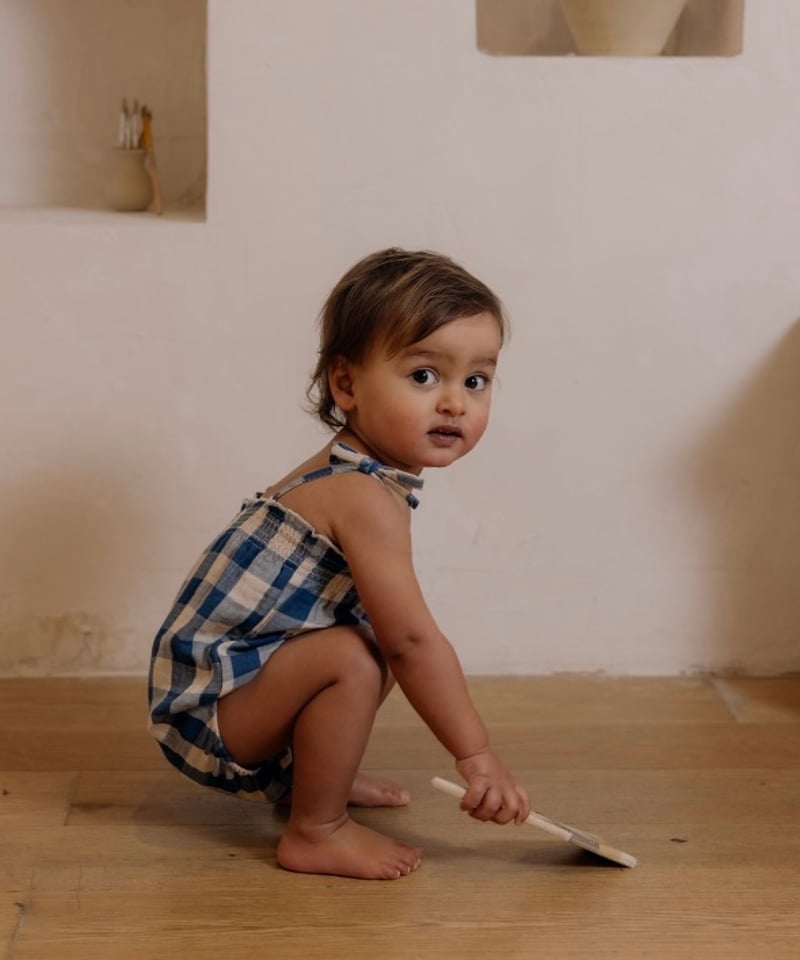 organic zoo - Pottery Blue Gingham Spaghetti Bo