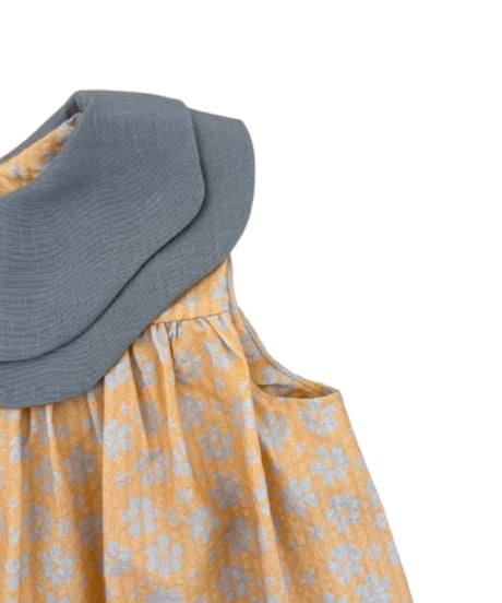 HELLO LUPO -  NAMI DRESS - LINEN GREY/APRICOT