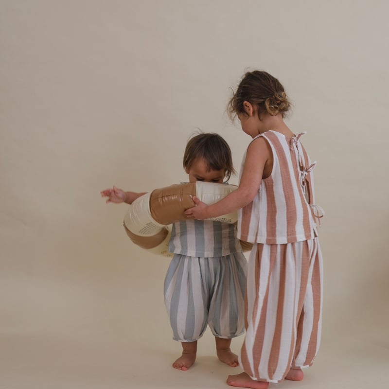 新品organic zoo Stripes Resort Pants 1-2y Sardine Stripes Resort Pants | Organic Zoo