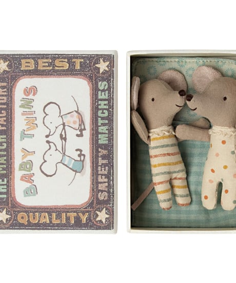 【予約販売商品】Maileg - Twins/Baby mice in matchbox (ふたごの赤ちゃんネズミ/ネックレース)