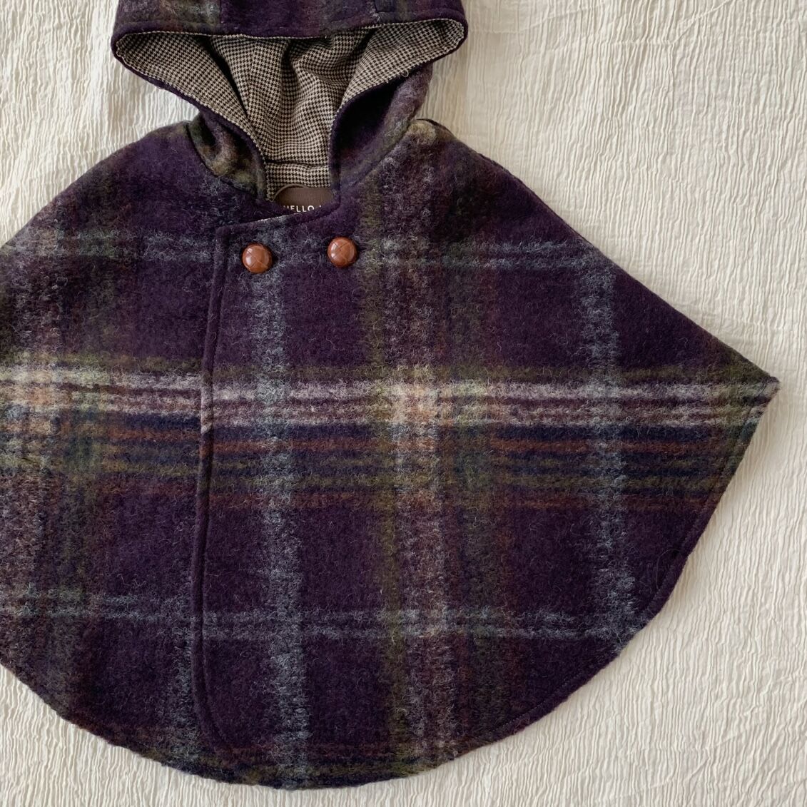 HELLO LUPO - Lupo poncho / purple check | UANDEL