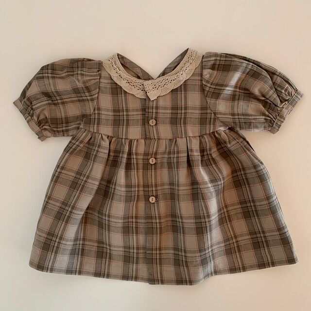 HELLO LUPO - Suzu blouse, beige red check with