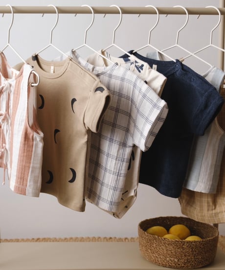 organic zoo -  Navy Window Check Boxy T-Shirt