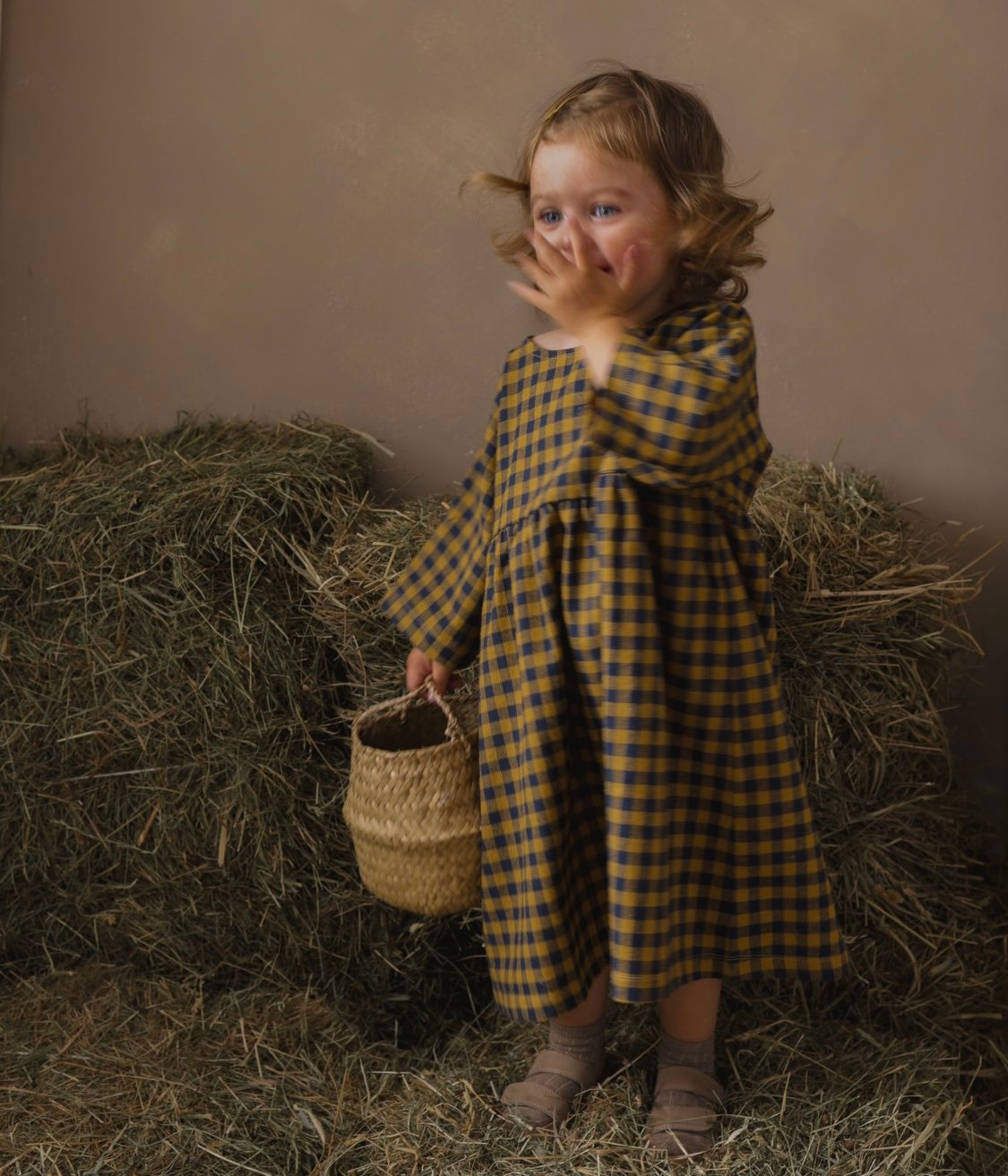 ワンピース organic zoo Blue Gingham Bella Dress ワンピース organic zoo Blue Gingham Bella Dress Pottery Blue