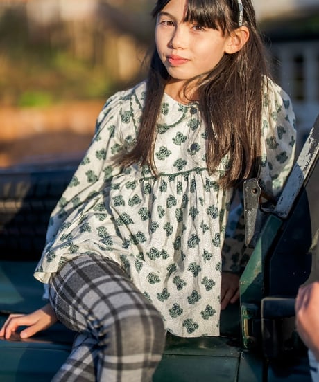 Little Cotton Clothes - Esther Blouse - Hollyhock Floral teal