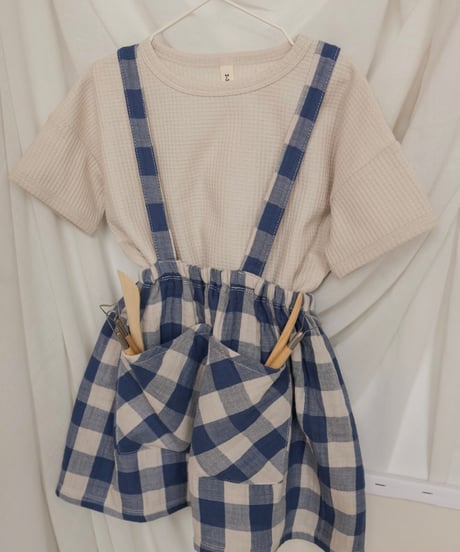 organic zoo - Pottery Blue Gingham Maker Crossback Skirt