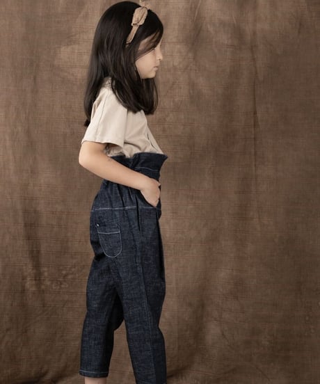 HELLO LUPO - E8 Trousers , high waister (Navy blue denim)