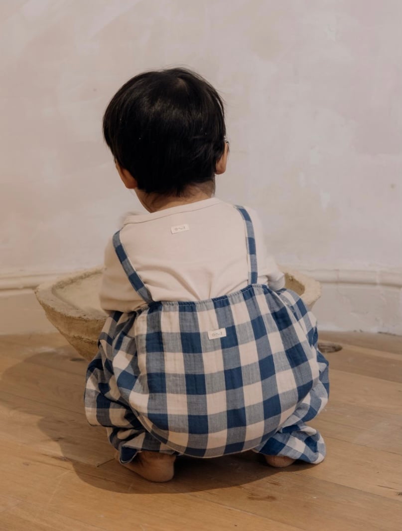 ロンパース・カバーオール organic zoo Blue Gingham Jumpsuit 1-2y organic zoo / Pottery Blue Gingham Artisan Jumpsuit – 株式
