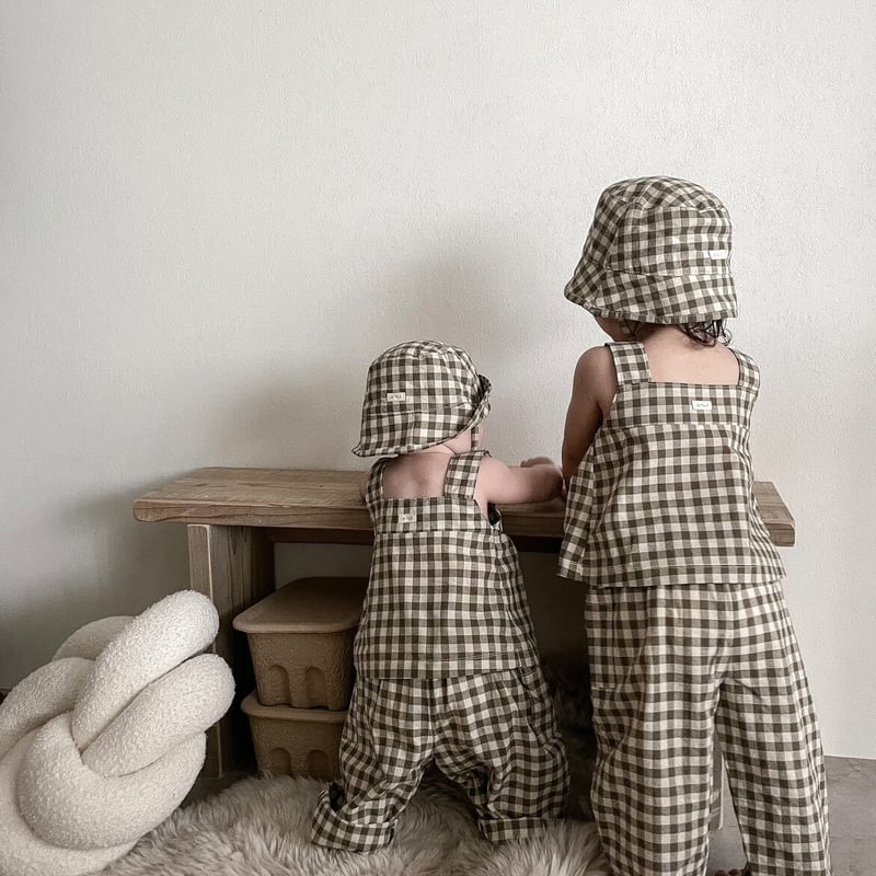organic zoo - Olive Gingham Bucket Sun Hat | U