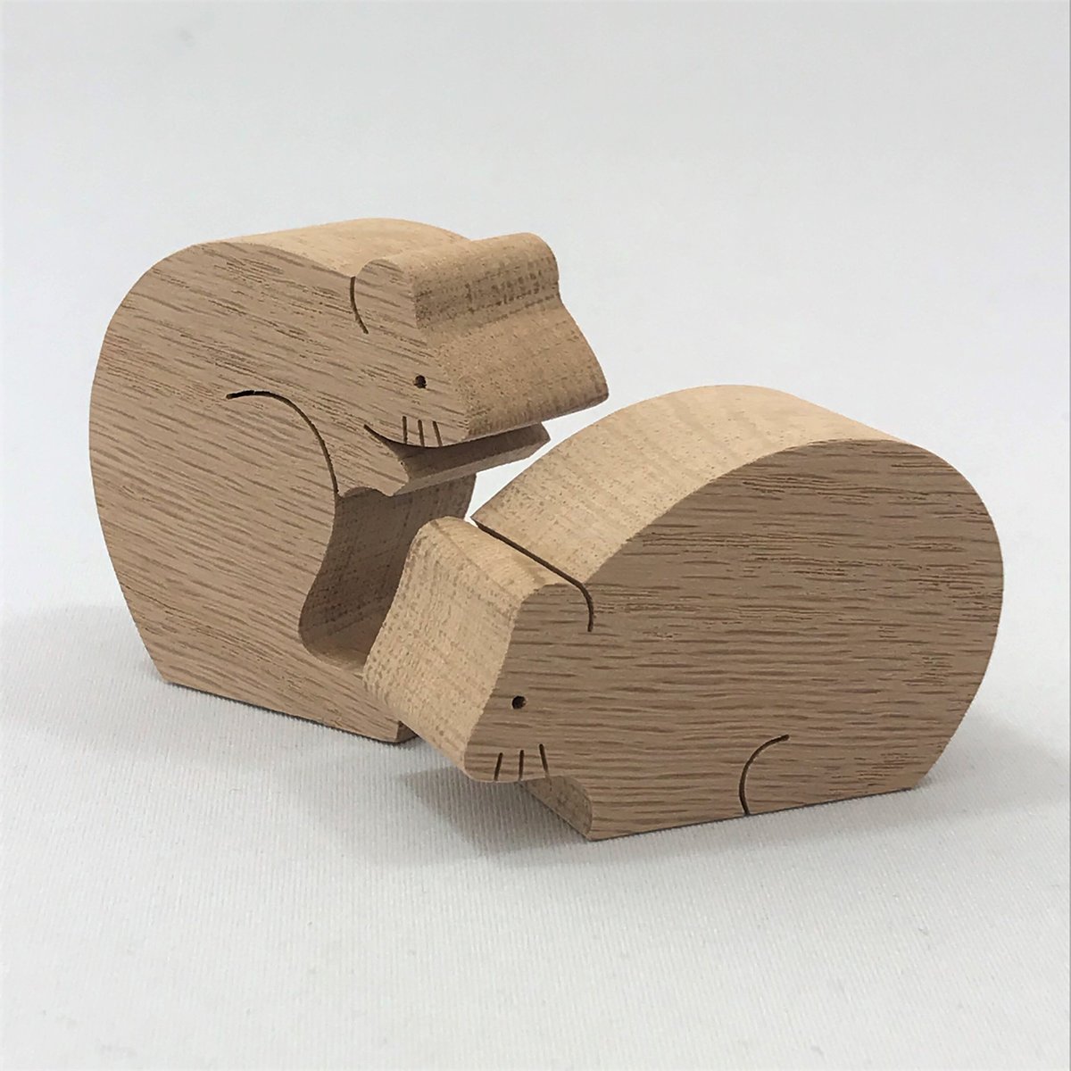 KA154 ネズミのカップル 小黒三郎の組み木 十二支の動物 | ゆかいな