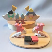 KH538 円びな 小黒三郎 組み木のひな人形 | ゆかいなさかなSTORES