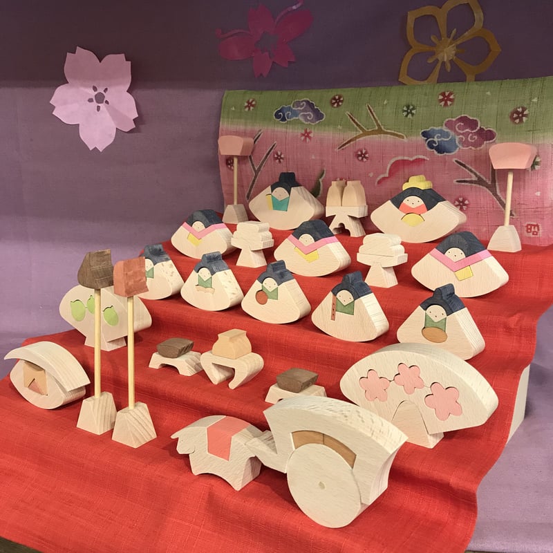 小黒三郎作 豆ひなシリーズ 花ごろも五段飾り