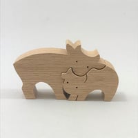 KA161 ヒツジのカップル 小黒三郎の組み木 十二支の動物 | ゆかいな