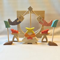 KK247 鯉武者と金太 小黒三郎 組み木の五月人形 | ゆかいな