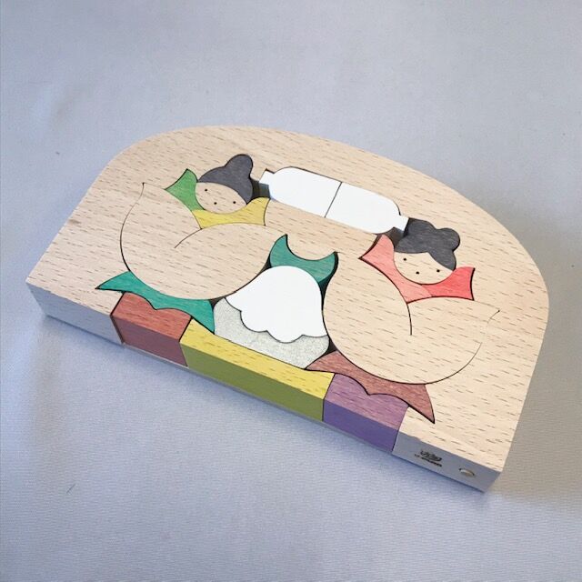 小黒三郎さん 組み木のおひなさま 薔薇の花びな 枠つき 品番KH284 小黒