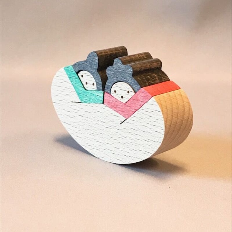 小黒三郎さん 組み木のおひなさま 桃の芽びな 品番KH157