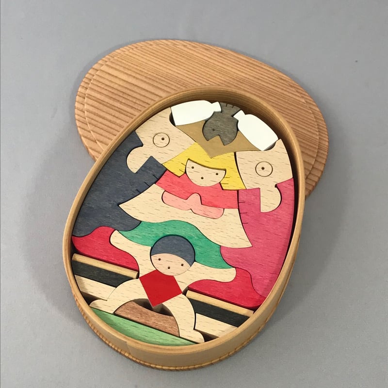 KK223 楕円鯉武者 小黒三郎 組み木の五月人形 小黒三郎 五月