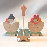 KH537 たもと円びな 小黒三郎 組み木のひな人形 | ゆかいなさかなSTORES
