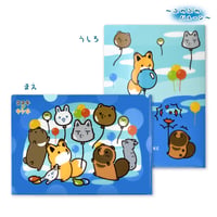 タヌキとキツネ　ぷわぷわバルーン　クリアファイル