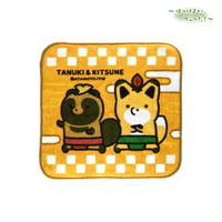 タヌキとキツネ　お相撲　ハンドタオル
