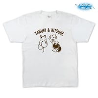 タヌキとキツネ　ぷわぷわバルーン　Tシャツ　L・XL